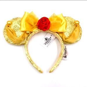 Disney Park Beauty and the Beast Minnie Mouse Ears Belle Bow Headband